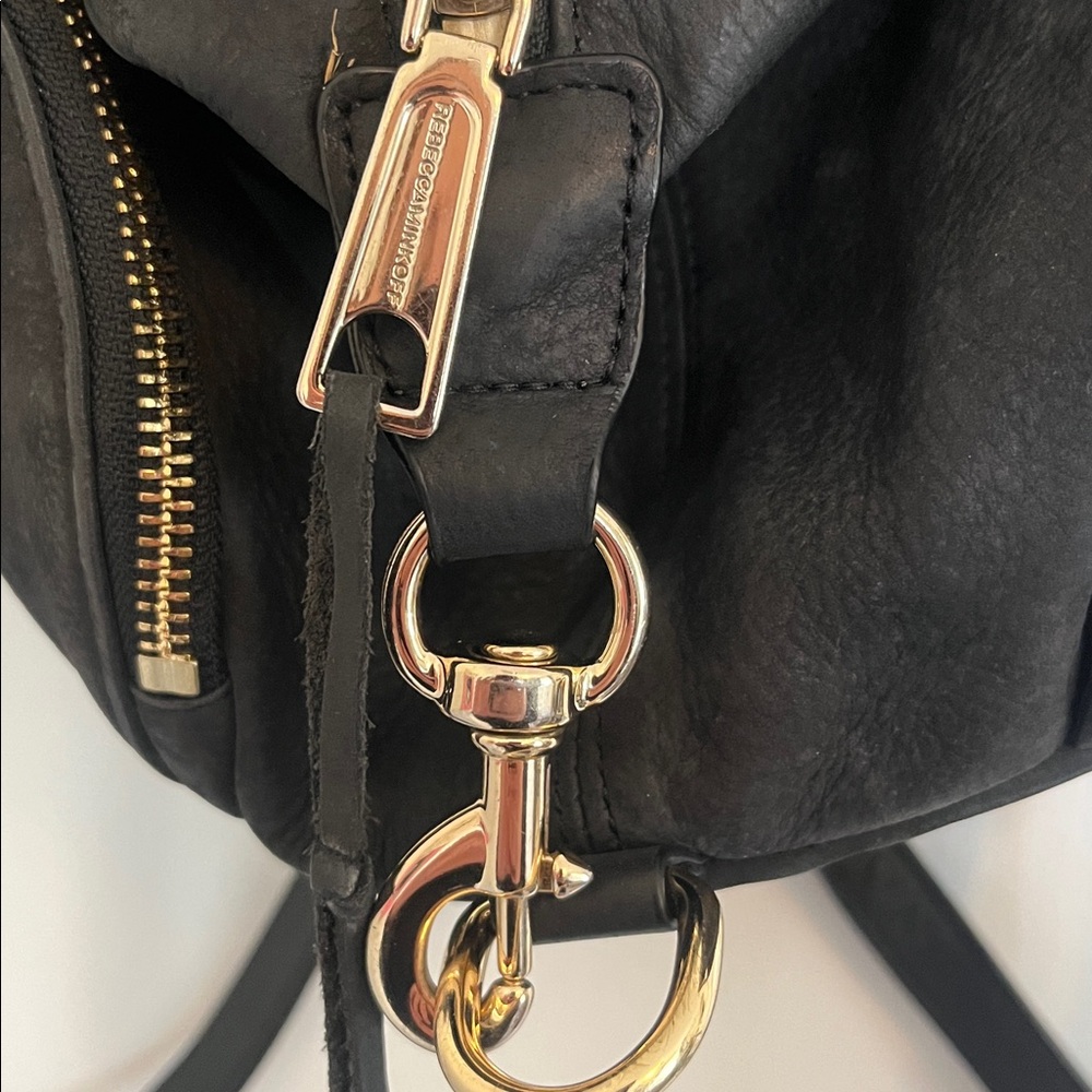 Rebecca Minkoff Julian backpack soft black suede leather and gold hardware - Picture 4 of 9